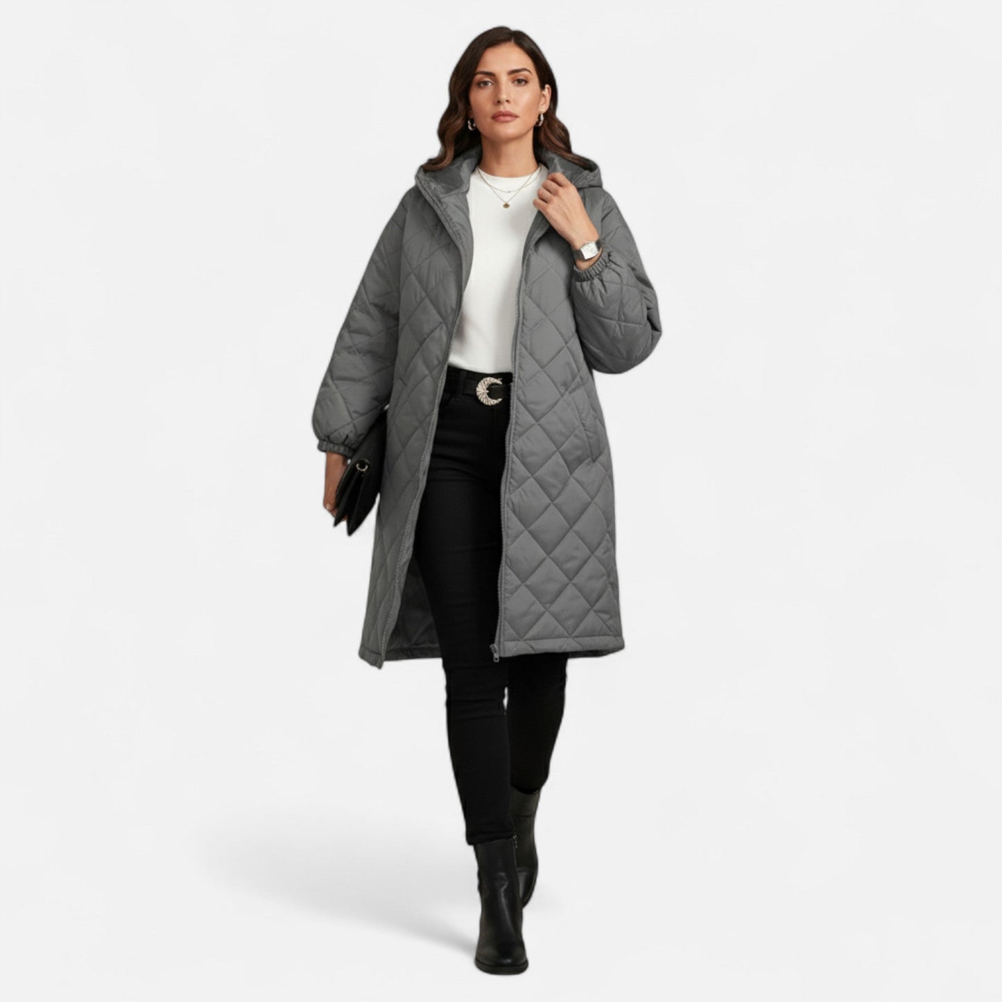 Chaqueta Acolchada Plus Size para Mujer